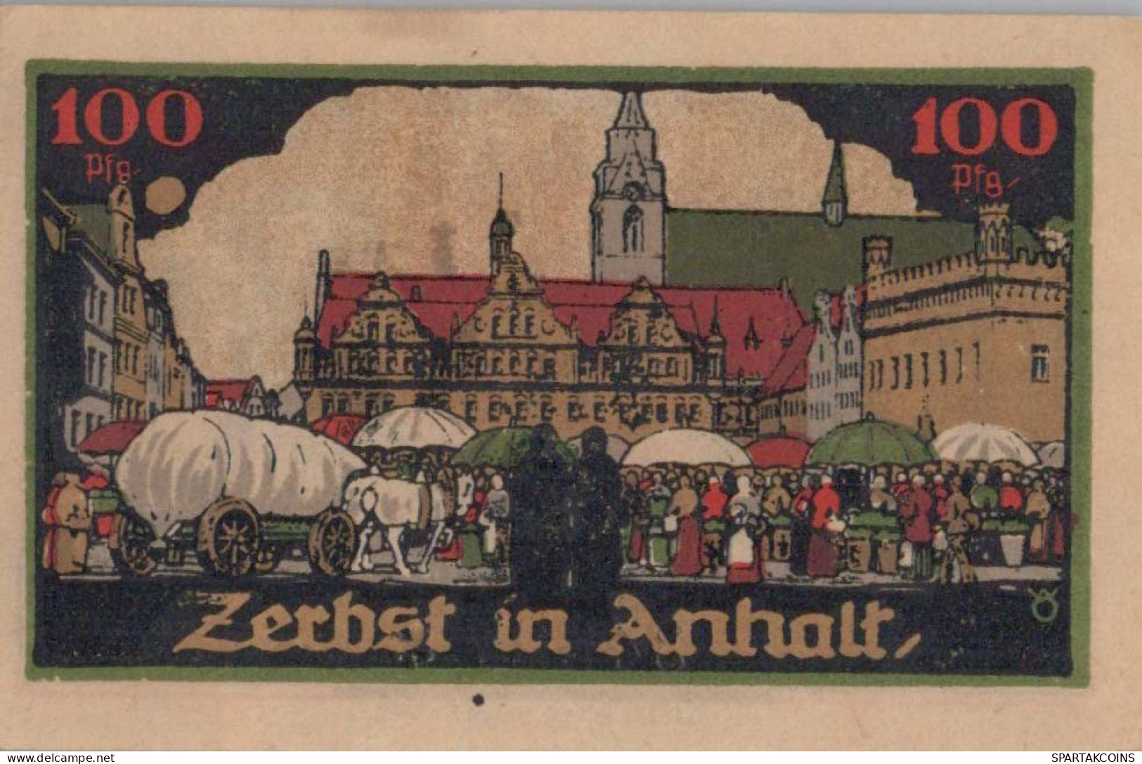 100 PFENNIG 1921 Stadt ZERBST Anhalt UNC DEUTSCHLAND Notgeld Banknote #PJ053 - [11] Lokale Uitgaven