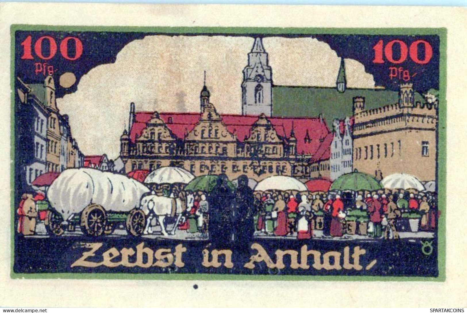 100 PFENNIG 1921 Stadt ZERBST Anhalt UNC DEUTSCHLAND Notgeld Banknote #PJ053 - [11] Local Banknote Issues