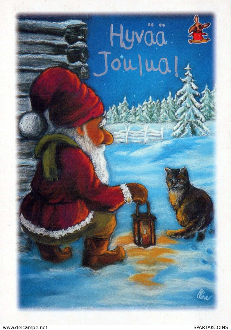 PAPÁ NOEL Feliz Año Navidad Vintage Tarjeta Postal CPSM #PAU476.ES - Santa Claus