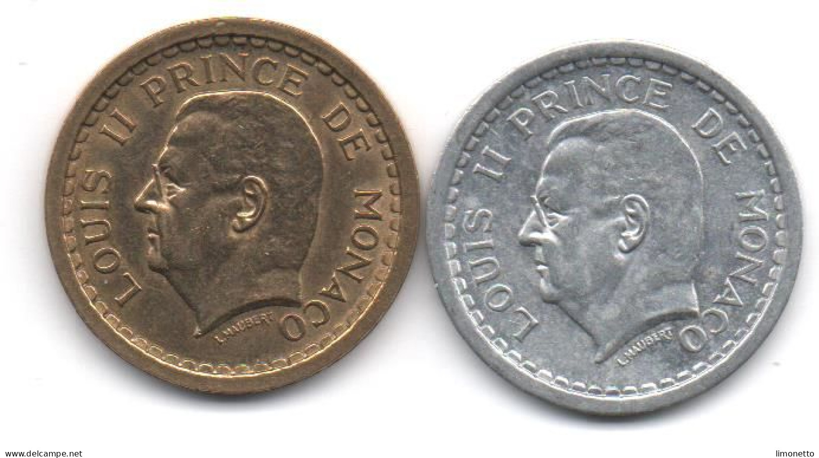 MONACO -  Louis II -  1943 - 2 Pièces  De 2 Francs  En état Sup - Cupro-aluminium Et Aluminium - 1922-1949 Luigi II