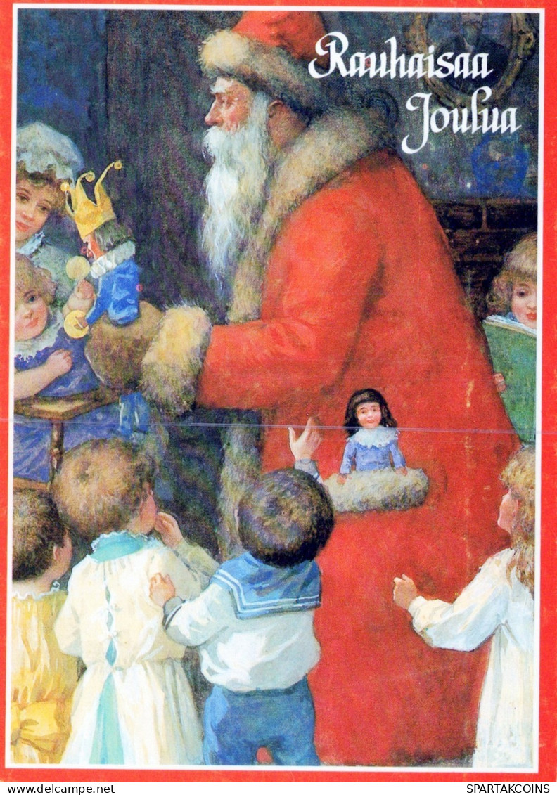 PAPÁ NOEL NIÑO NAVIDAD Fiesta Vintage Tarjeta Postal CPSM #PAK921.ES - Santa Claus