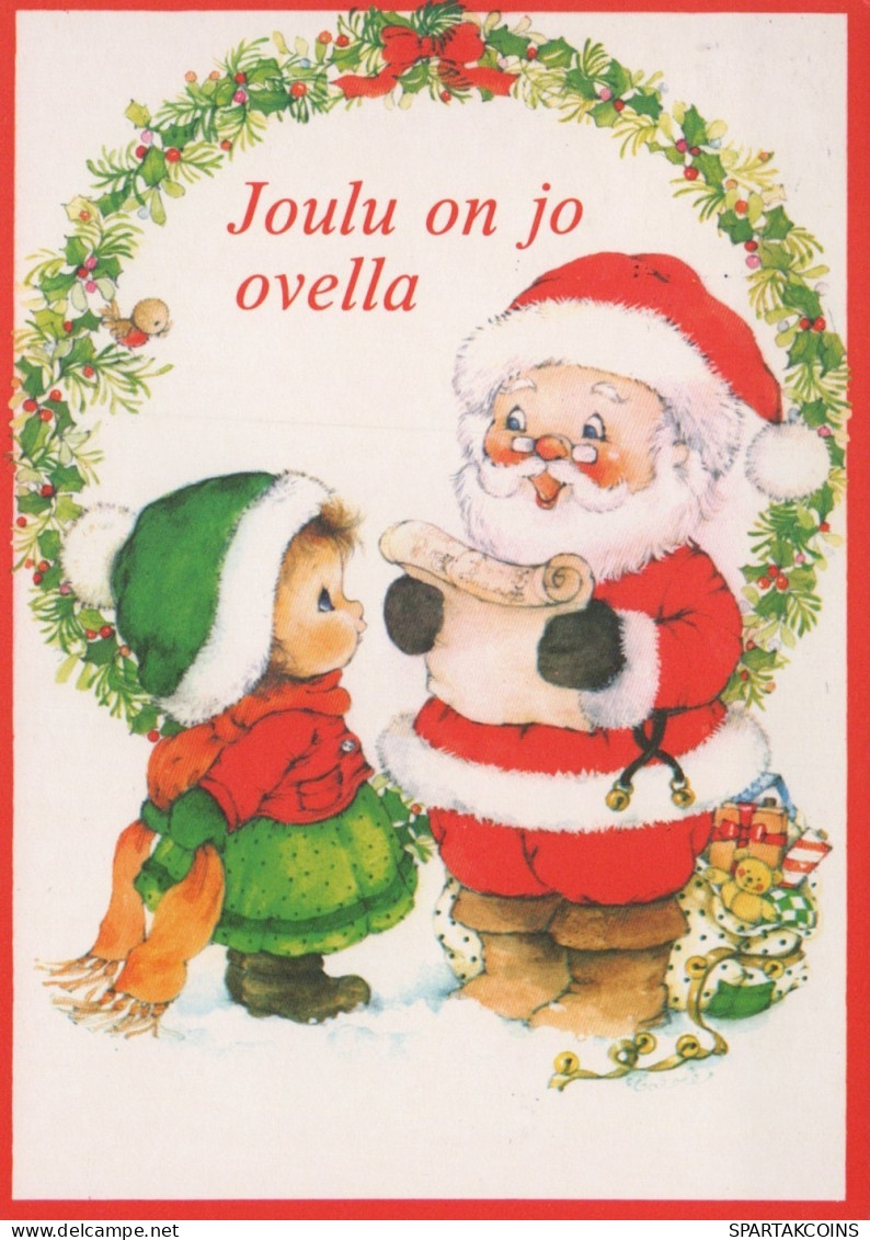 PAPÁ NOEL NIÑO NAVIDAD Fiesta Vintage Tarjeta Postal CPSM #PAK227.ES - Santa Claus