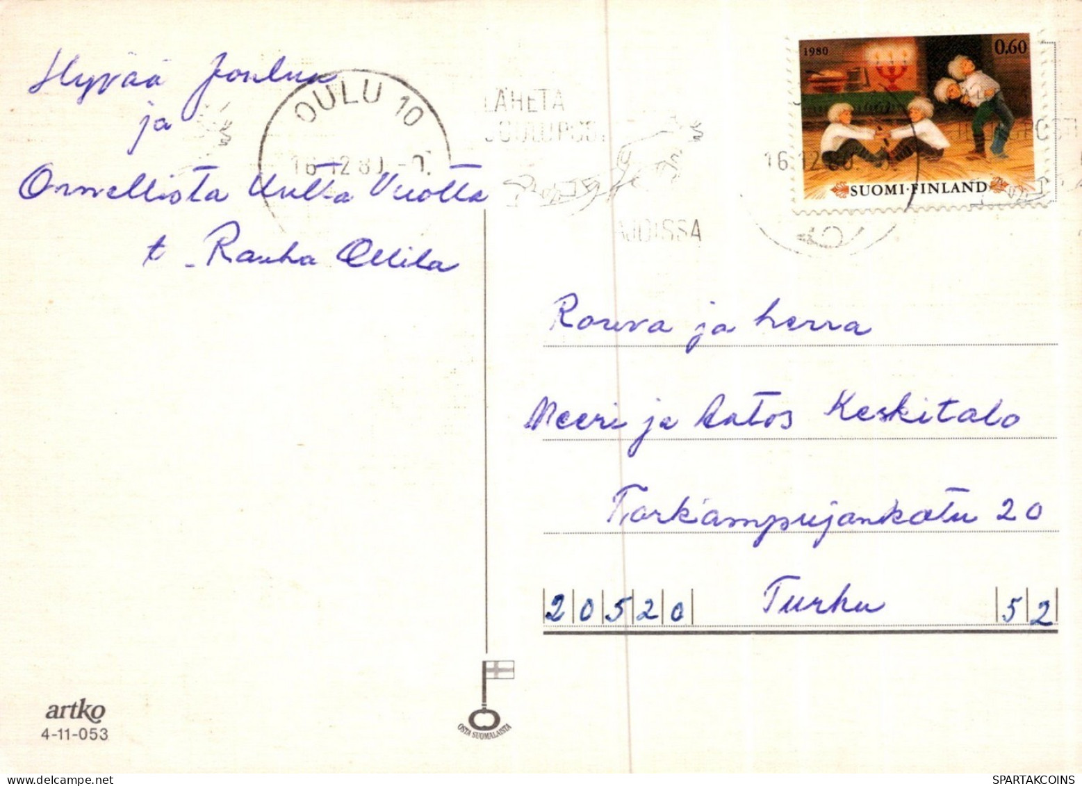 PAPÁ NOEL NAVIDAD Fiesta Vintage Tarjeta Postal CPSM #PAK988.ES - Santa Claus