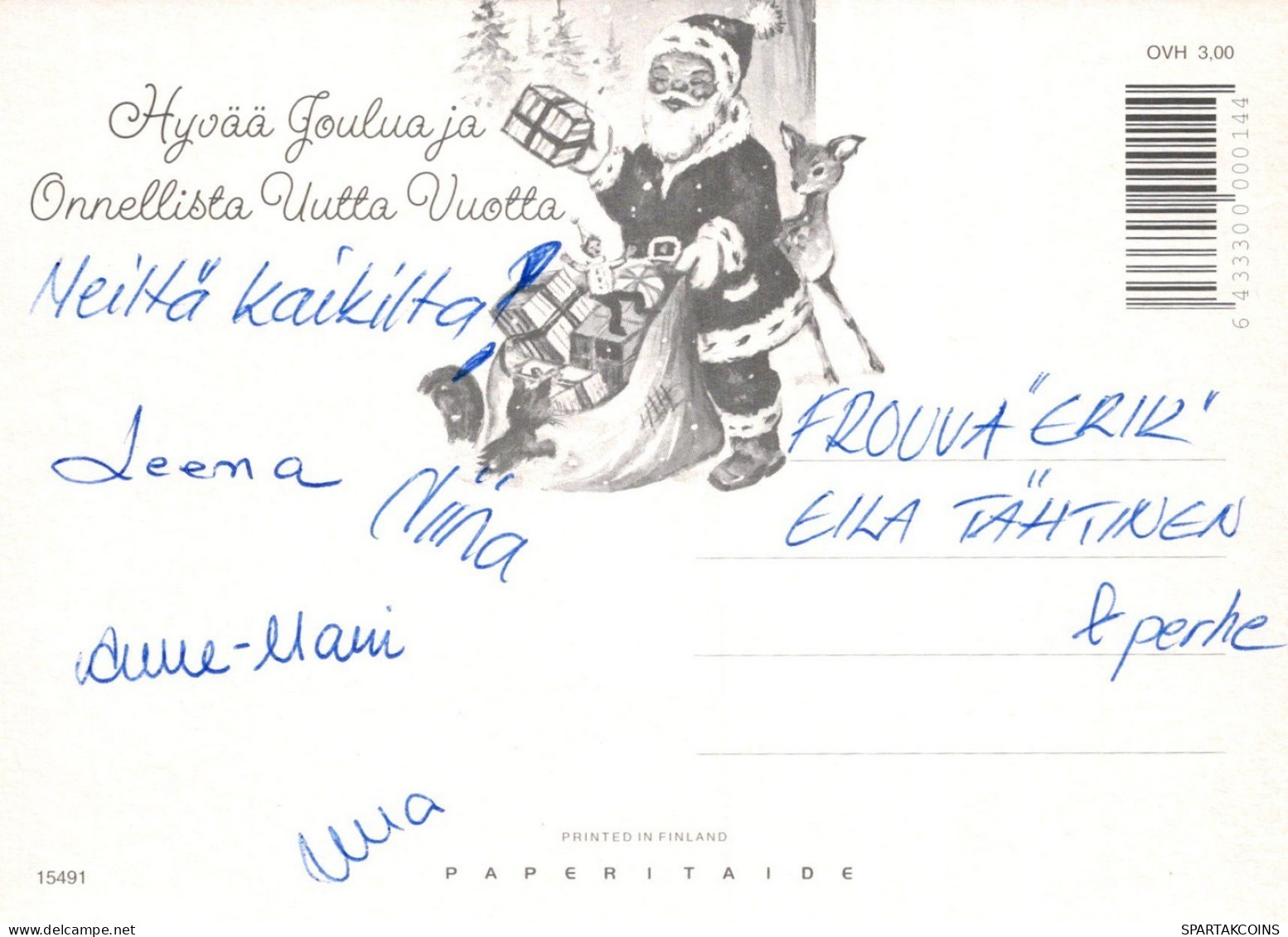PAPÁ NOEL NAVIDAD Fiesta Vintage Tarjeta Postal CPSM #PAJ947.ES - Santa Claus