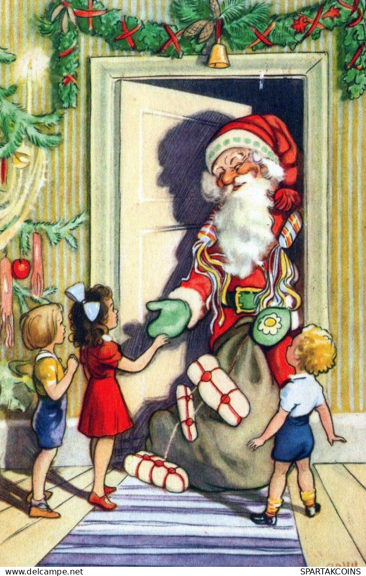 PAPÁ NOEL NAVIDAD Fiesta Vintage Tarjeta Postal CPSMPF #PAJ464.ES - Santa Claus