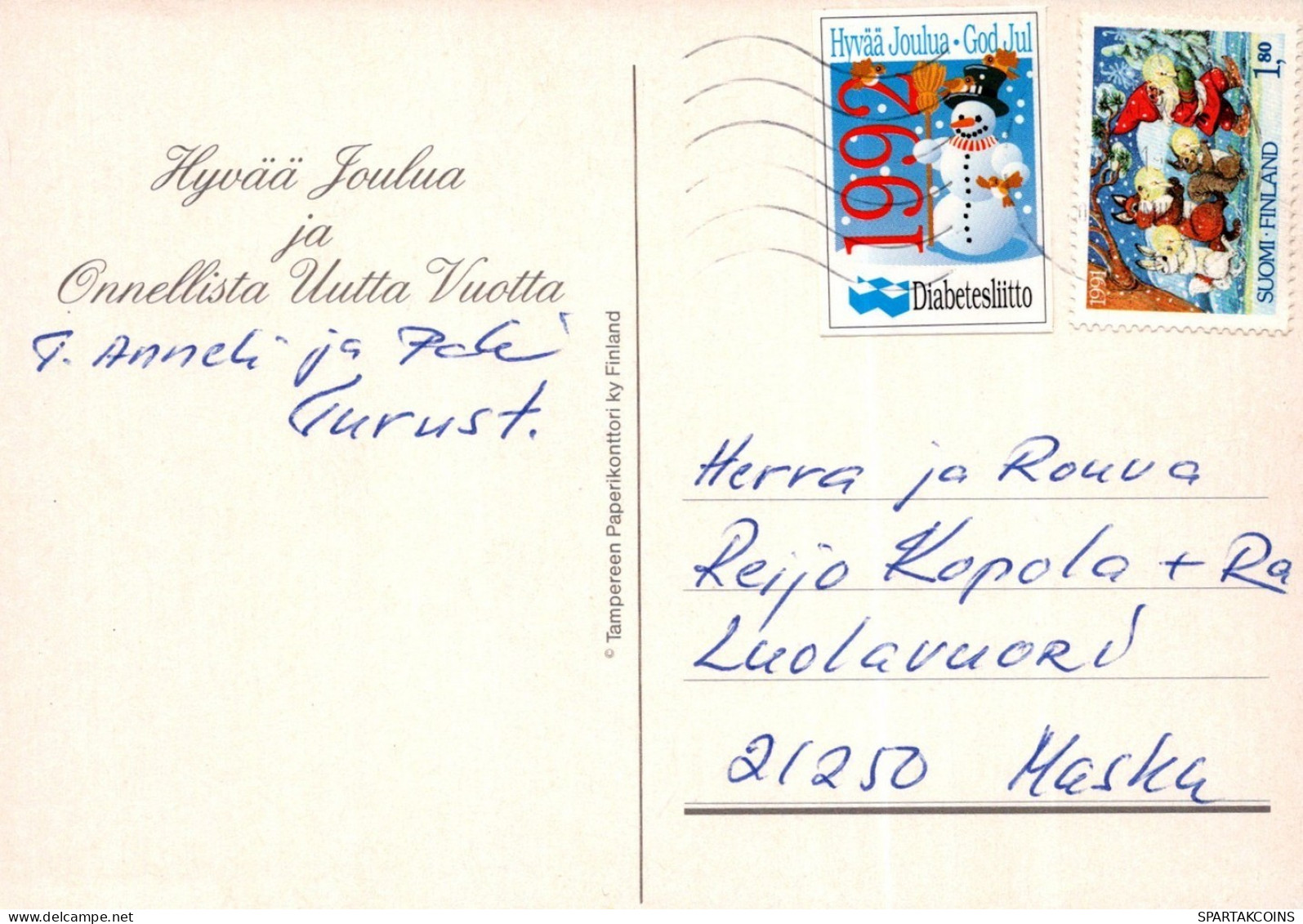 PAPÁ NOEL NAVIDAD Fiesta Vintage Tarjeta Postal CPSM #PAJ739.ES - Santa Claus