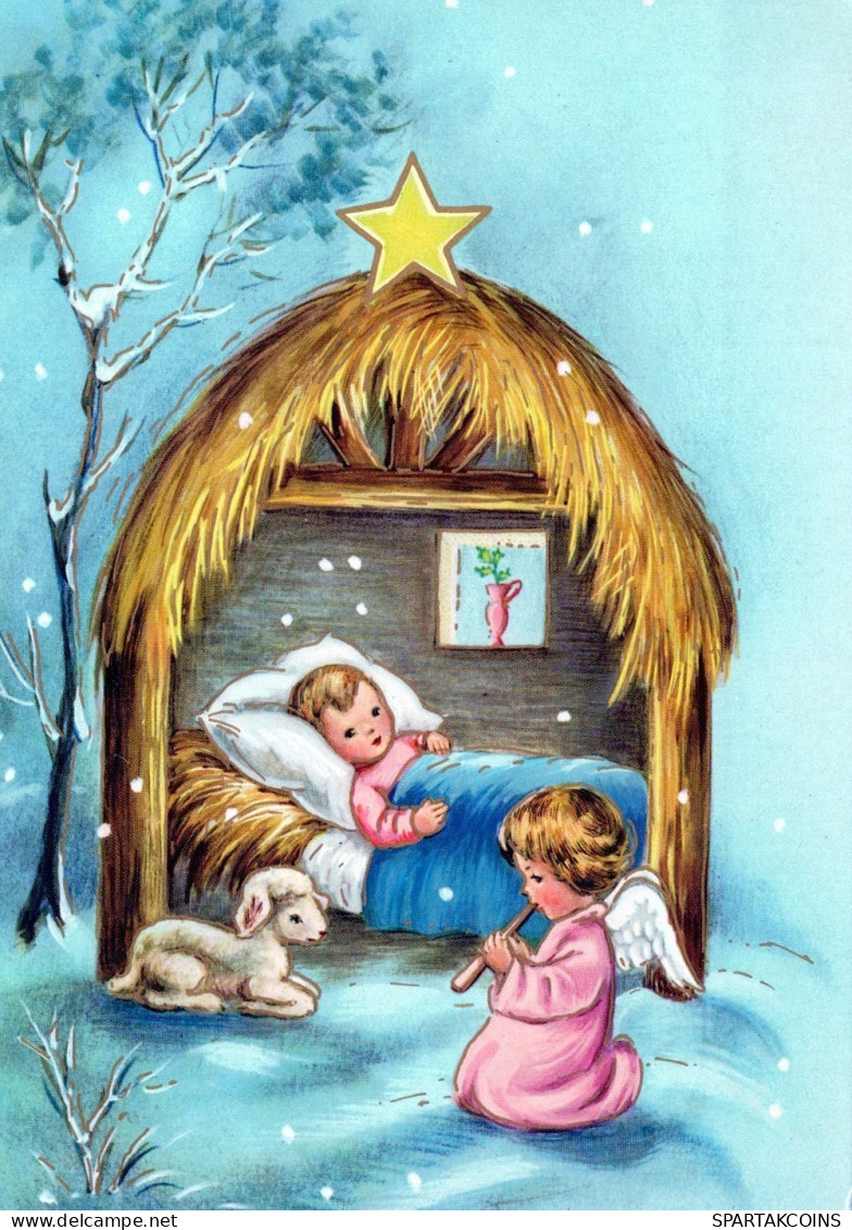 ÁNGEL NAVIDAD Vintage Tarjeta Postal CPSM #PAH517.ES - Angels