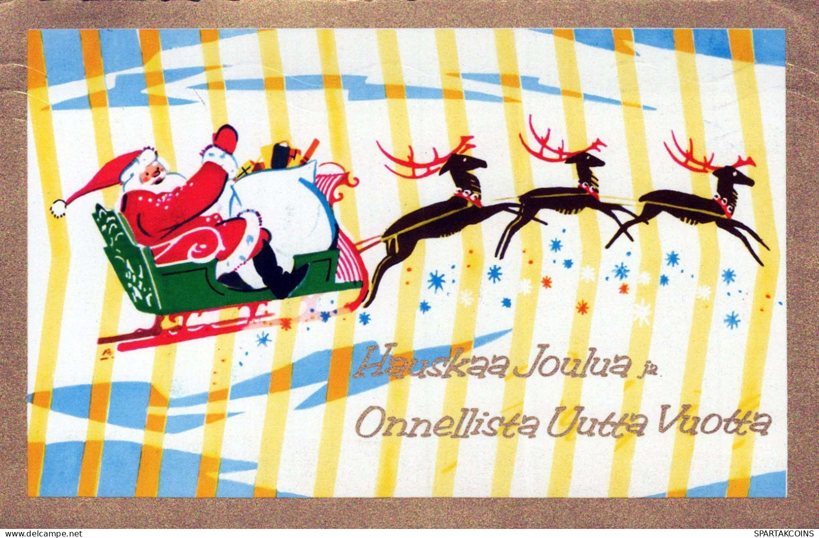SANTA CLAUS Happy New Year Christmas Vintage Postcard CPA #PKE047.GB - Santa Claus