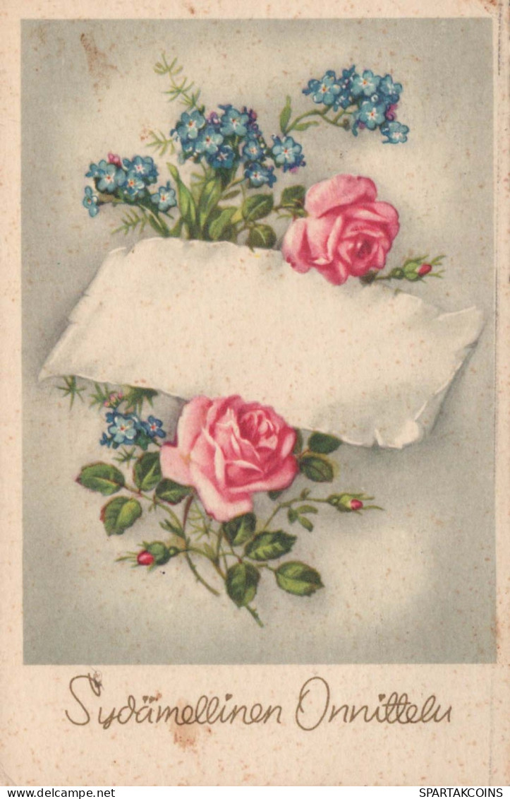 FLOWERS Vintage Postcard CPA #PKE619.GB - Flores