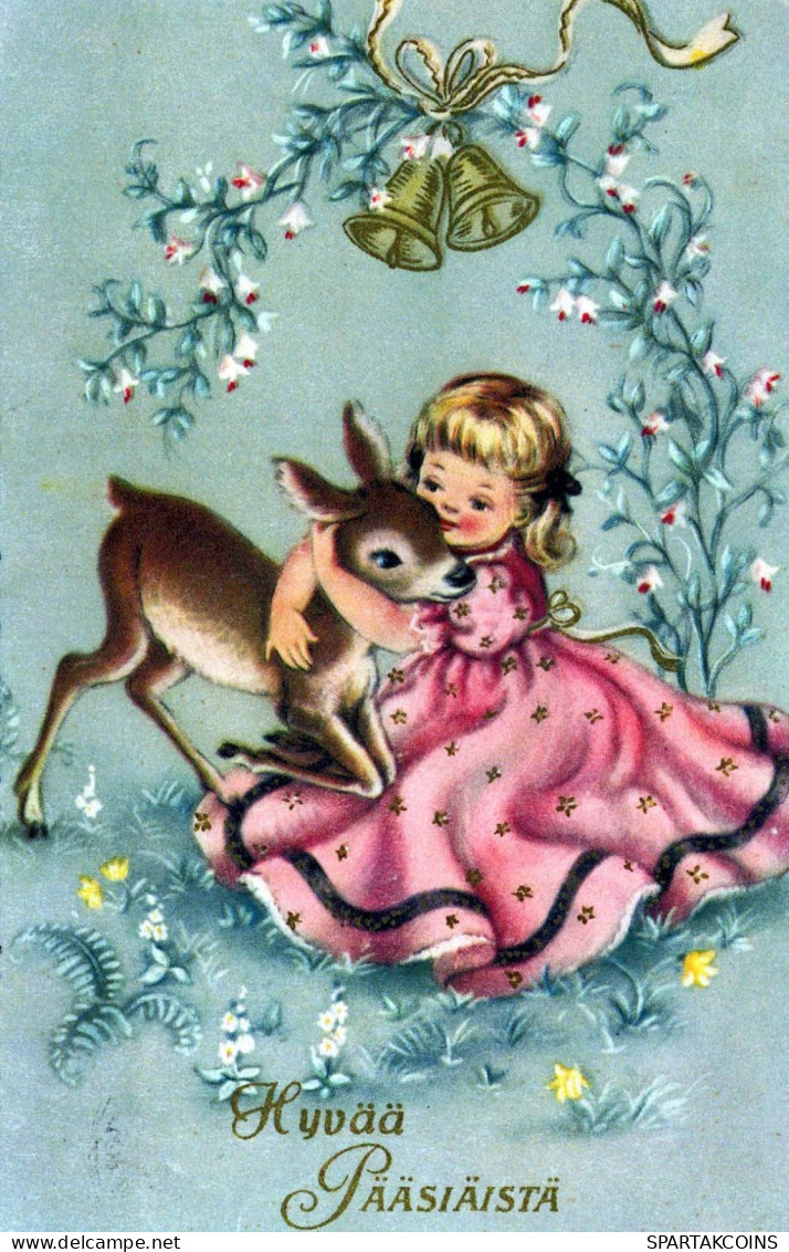 EASTER CHILDREN EGG Vintage Postcard CPA #PKE368.GB - Easter