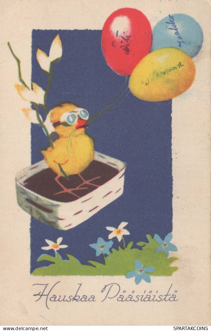 EASTER CHICKEN EGG Vintage Postcard CPA #PKE305.GB - Easter