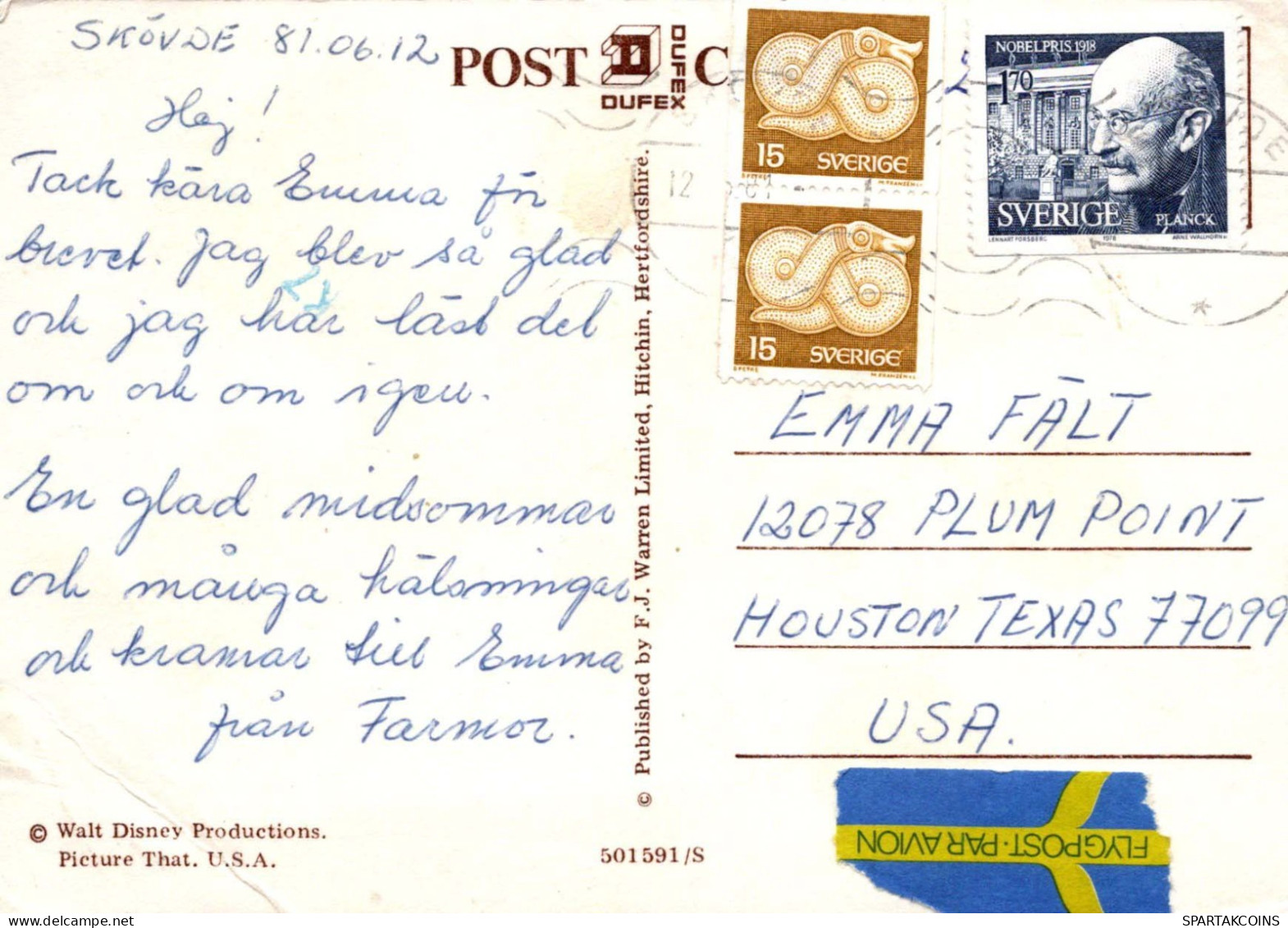DISNEY CARTOON Vintage Postcard CPSM #PBV466.GB - Scenes & Landscapes