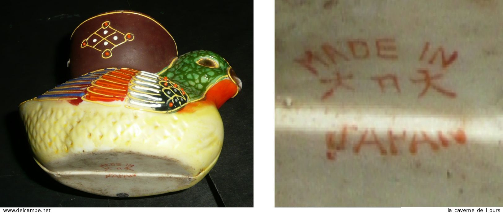 Rare Coquetier En Céramique émaillée Asie Japon Japan Oiseau Poussin, Satsuma ? - Andere & Zonder Classificatie