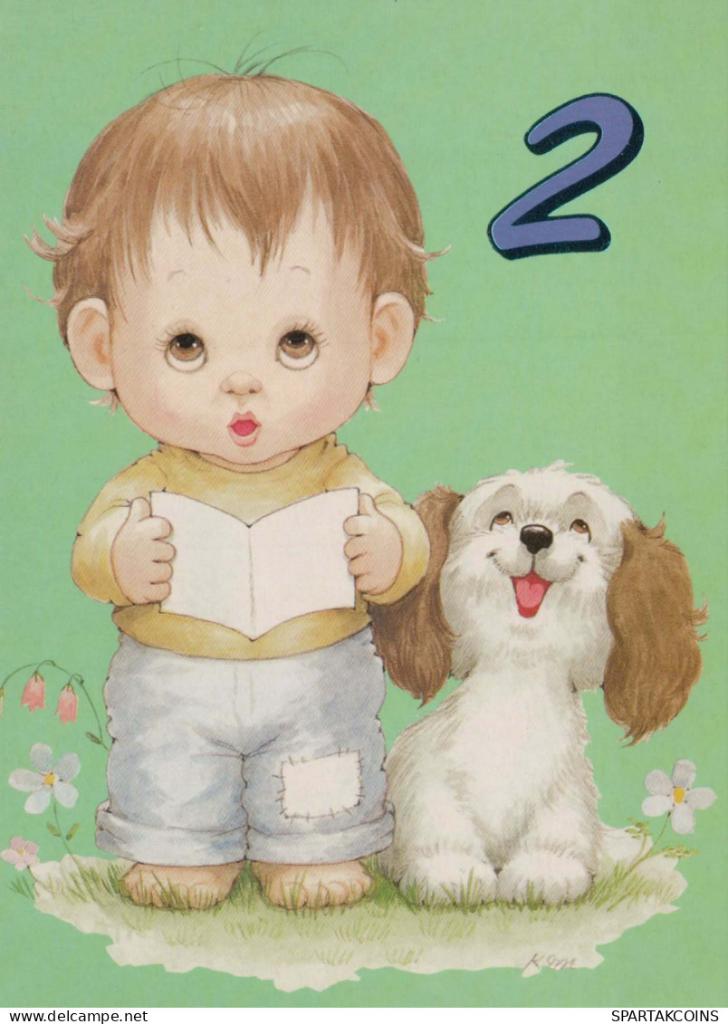 HAPPY BIRTHDAY 2 Year Old BOY Children Vintage Postcard CPSM Unposted #PBU109.GB - Birthday
