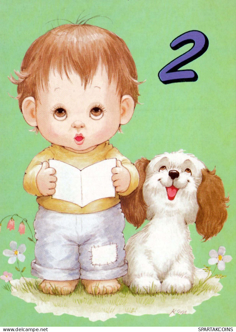 HAPPY BIRTHDAY 2 Year Old BOY Children Vintage Postcard CPSM Unposted #PBU109.GB - Cumpleaños