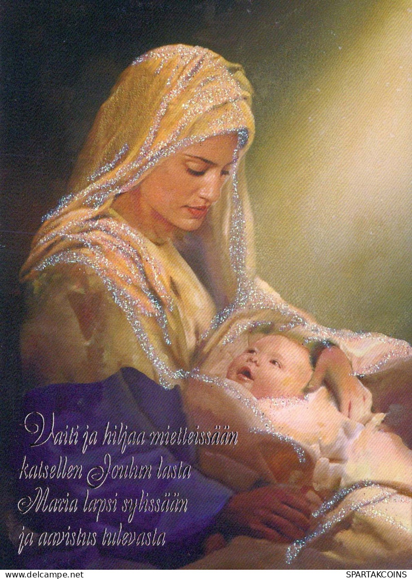Virgen Mary Madonna Baby JESUS Christmas Religion Vintage Postcard CPSM #PBP929.GB - Vergine Maria E Madonne
