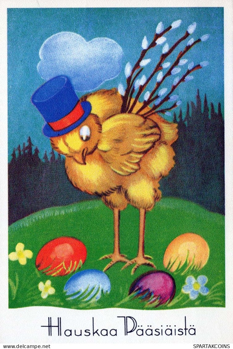 EASTER CHICKEN EGG Vintage Postcard CPSM #PBP050.GB - Easter