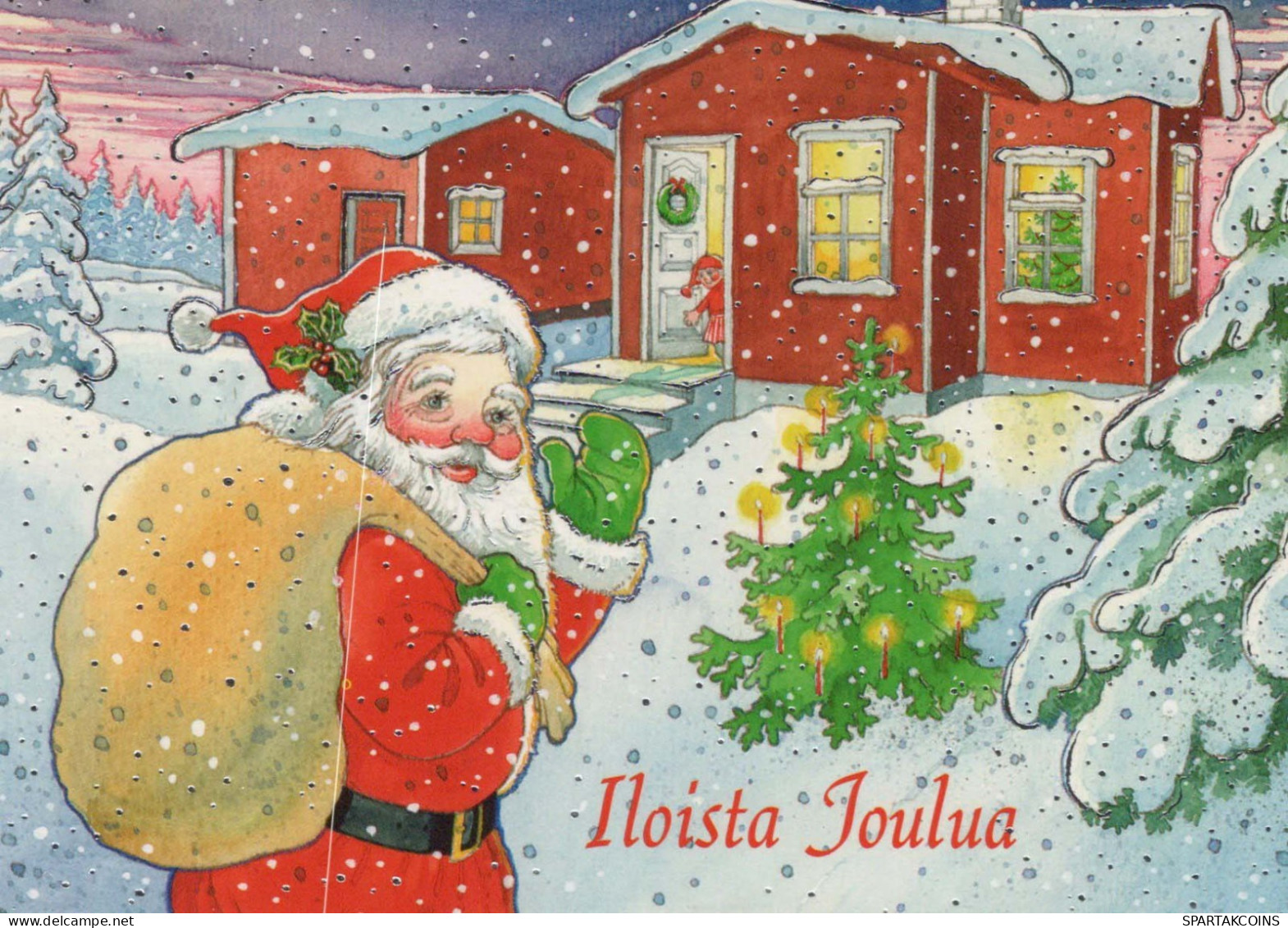 SANTA CLAUS Happy New Year Christmas Vintage Postcard CPSM #PBL497.GB - Santa Claus