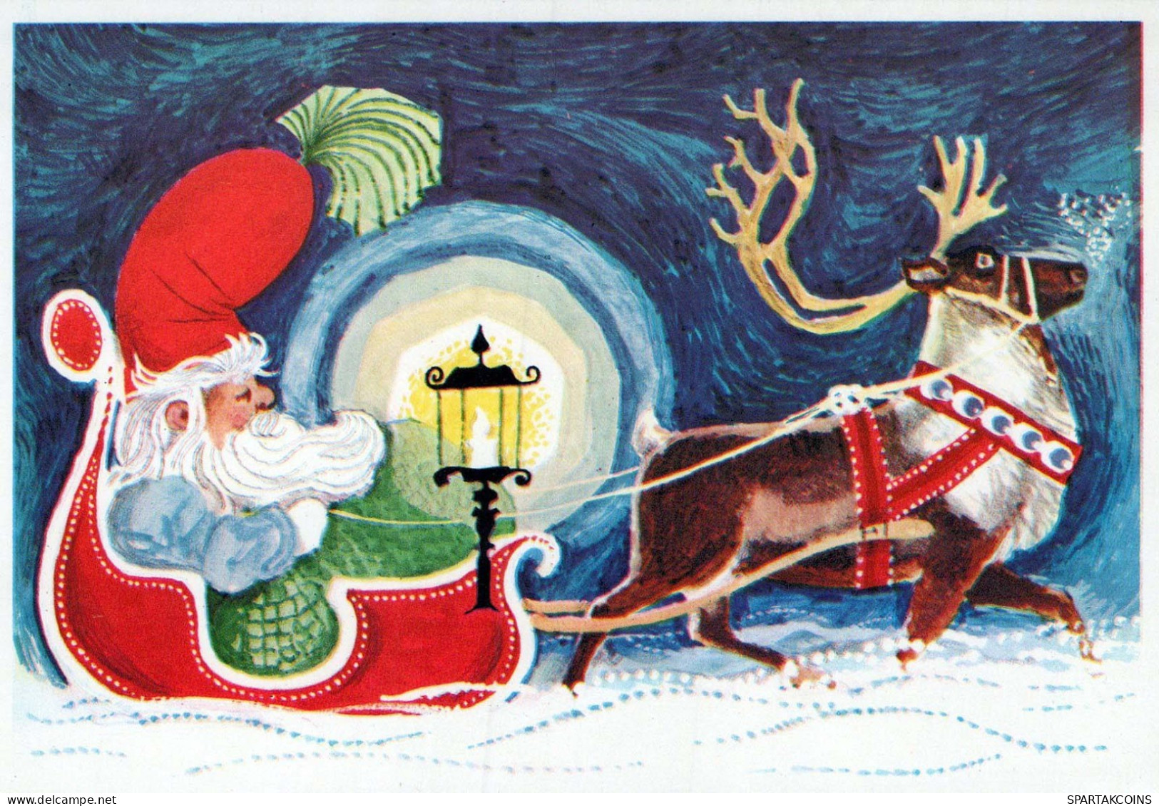 SANTA CLAUS Happy New Year Christmas Vintage Postcard CPSM #PBL562.GB - Santa Claus
