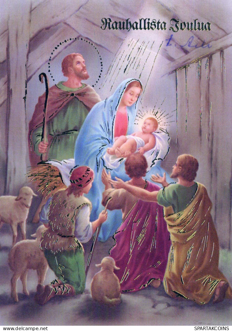 Virgen Mary Madonna Baby JESUS Christmas Religion Vintage Postcard CPSM #PBB836.GB - Virgen Mary & Madonnas
