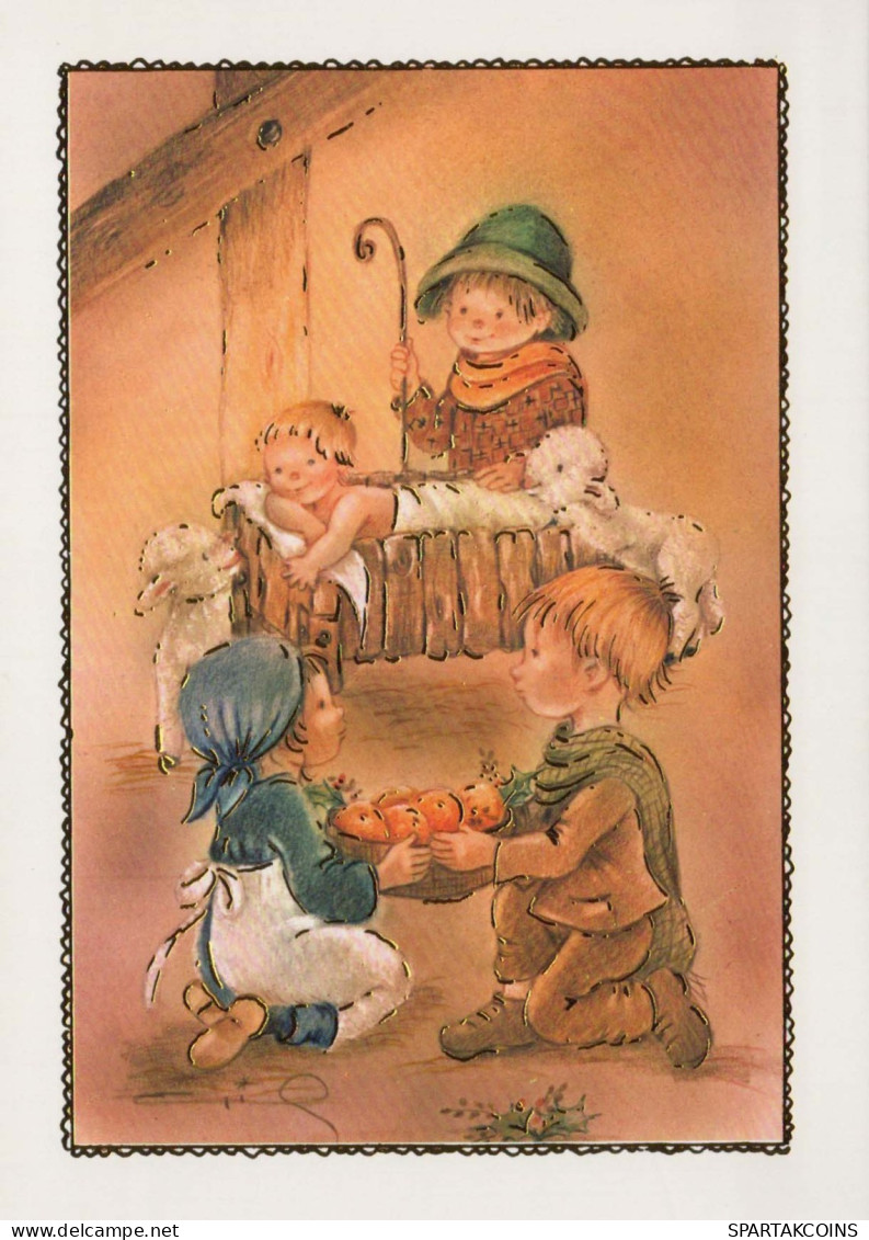 CHILDREN Scene Landscape Baby JESUS Vintage Postcard CPSM #PBB578.GB - Scenes & Landscapes