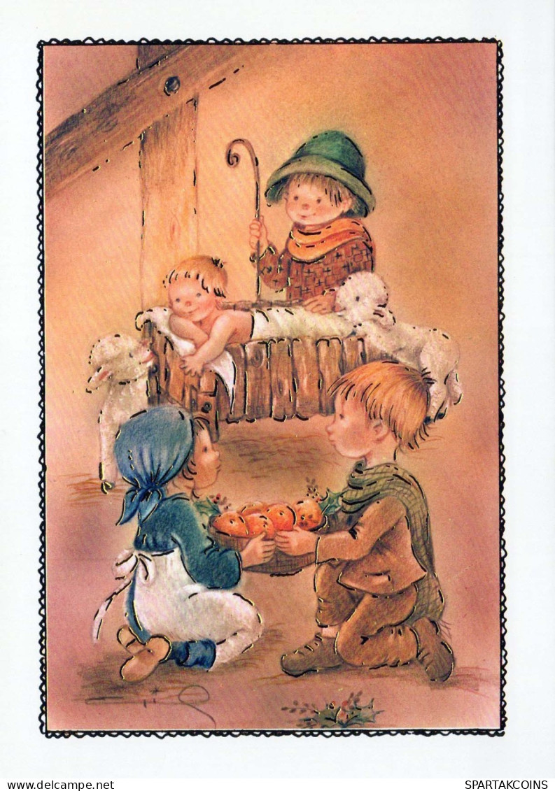 CHILDREN Scene Landscape Baby JESUS Vintage Postcard CPSM #PBB578.GB - Scenes & Landscapes