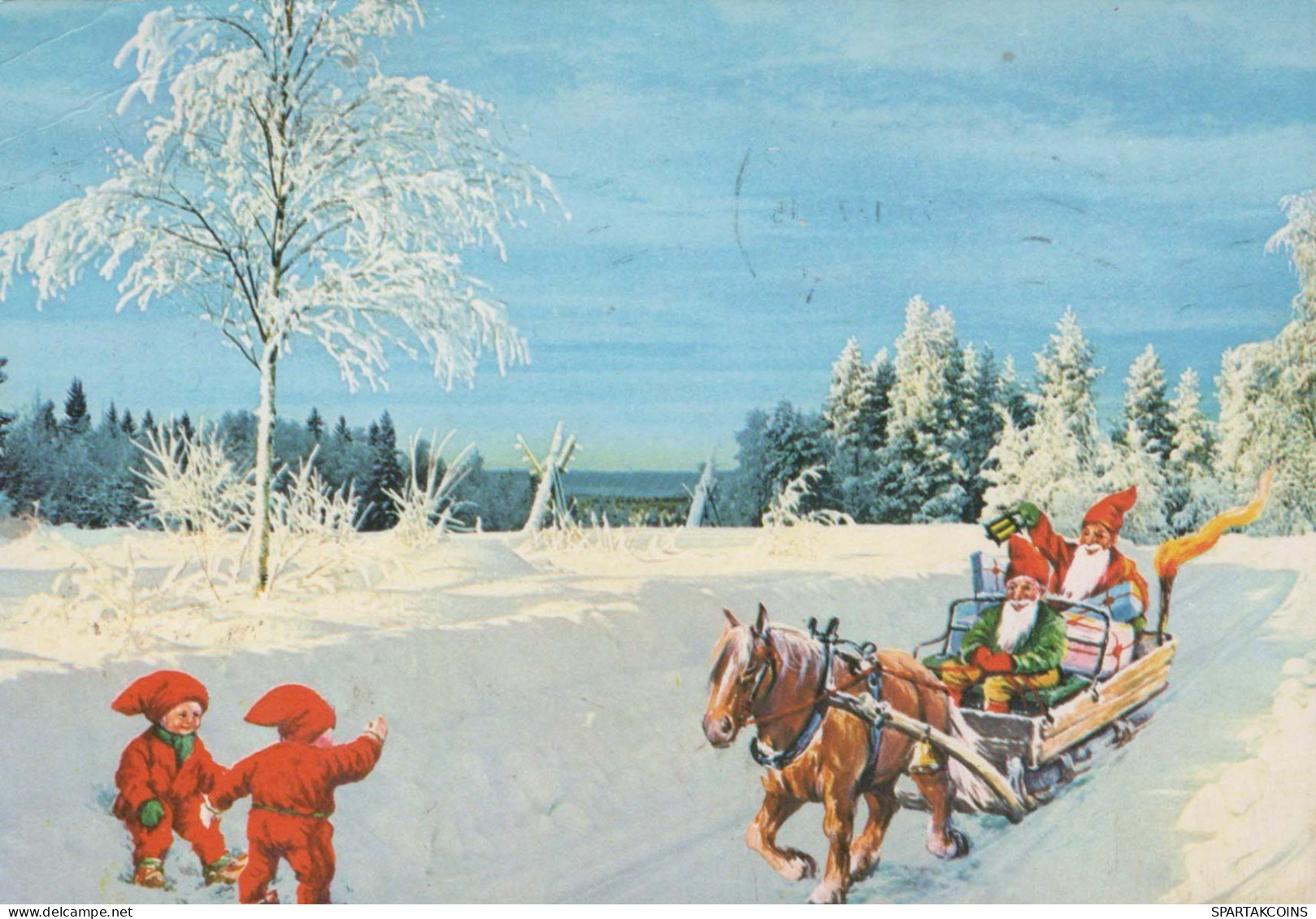 SANTA CLAUS Happy New Year Christmas Vintage Postcard CPSM #PBB118.GB - Santa Claus