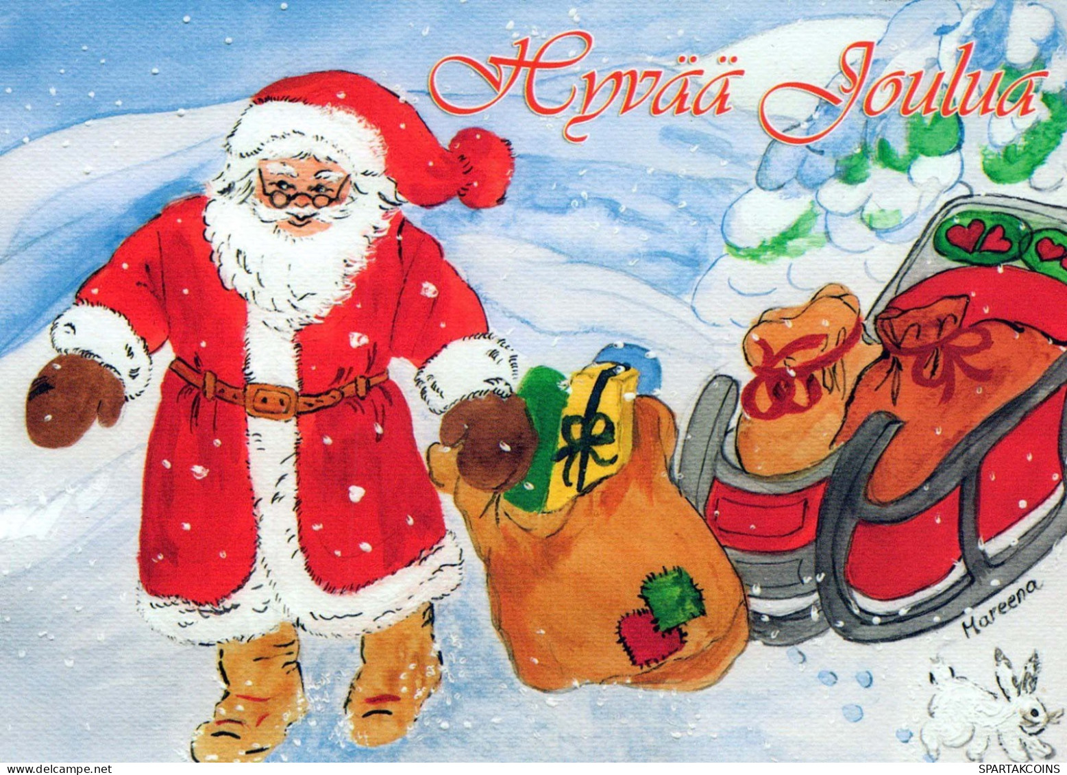 SANTA CLAUS Happy New Year Christmas Vintage Postcard CPSM #PBB053.GB - Santa Claus