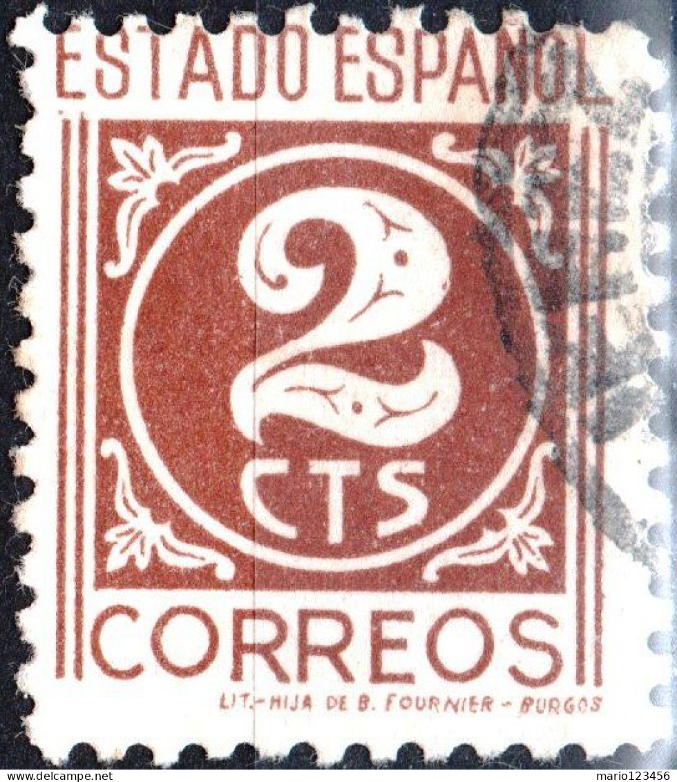 SPAGNA, SPAIN, NUMERAL, 1940, USATI Mi:ES 765III, Scott:ES 663, Yt:ES 654 - Usados