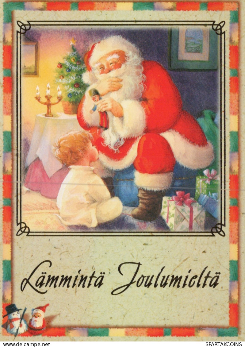 PÈRE NOËL ENFANT NOËL Fêtes Voeux Vintage Carte Postale CPSM #PAK922.FR - Santa Claus