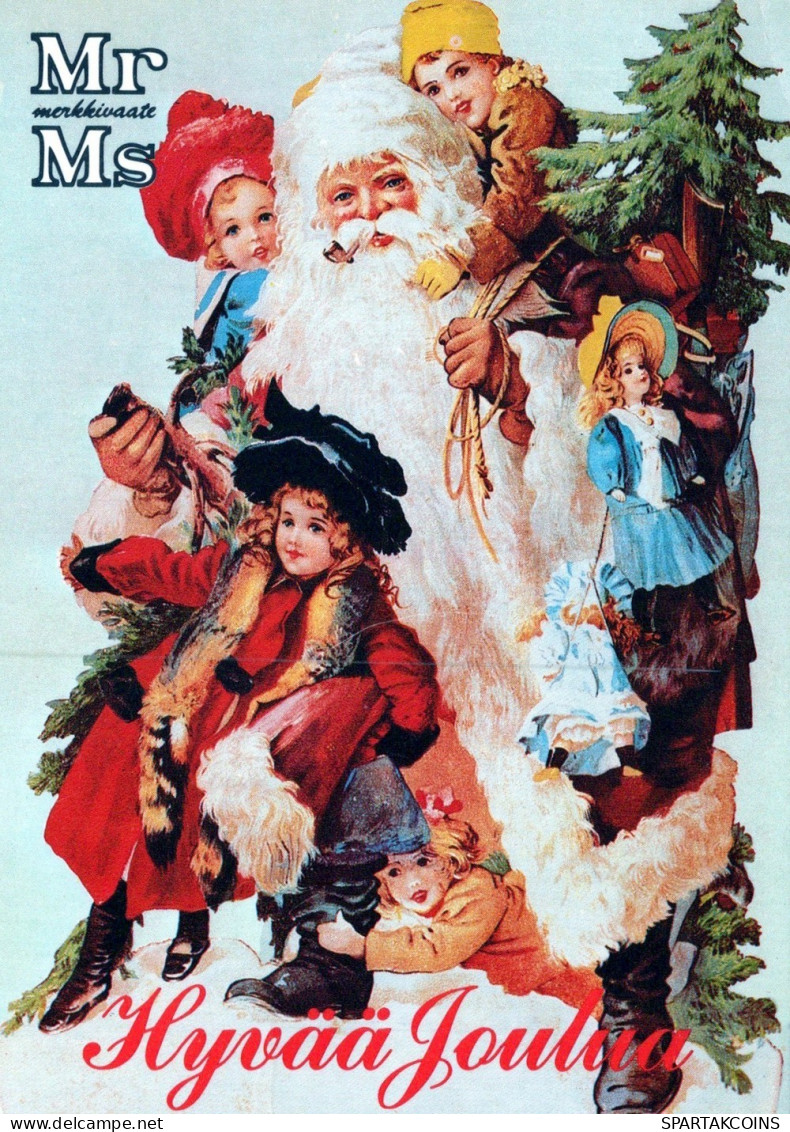 PÈRE NOËL ENFANT NOËL Fêtes Voeux Vintage Carte Postale CPSM #PAK306.FR - Santa Claus
