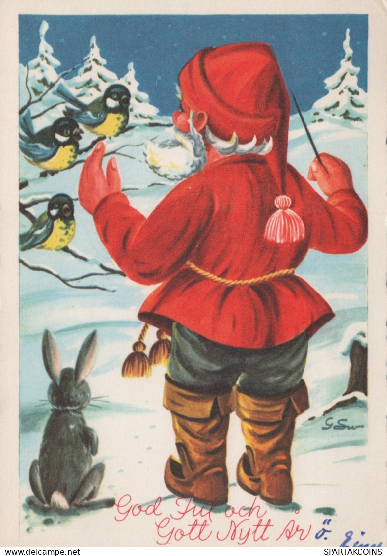 PÈRE NOËL NOËL Fêtes Voeux Vintage Carte Postale CPSM #PAK384.FR - Santa Claus