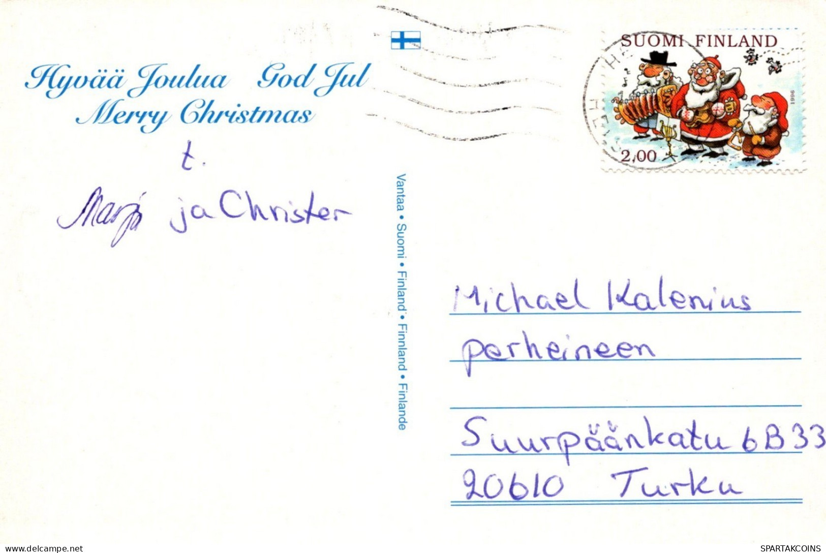 PÈRE NOËL NOËL Fêtes Voeux Vintage Carte Postale CPSMPF #PAJ465.FR - Santa Claus
