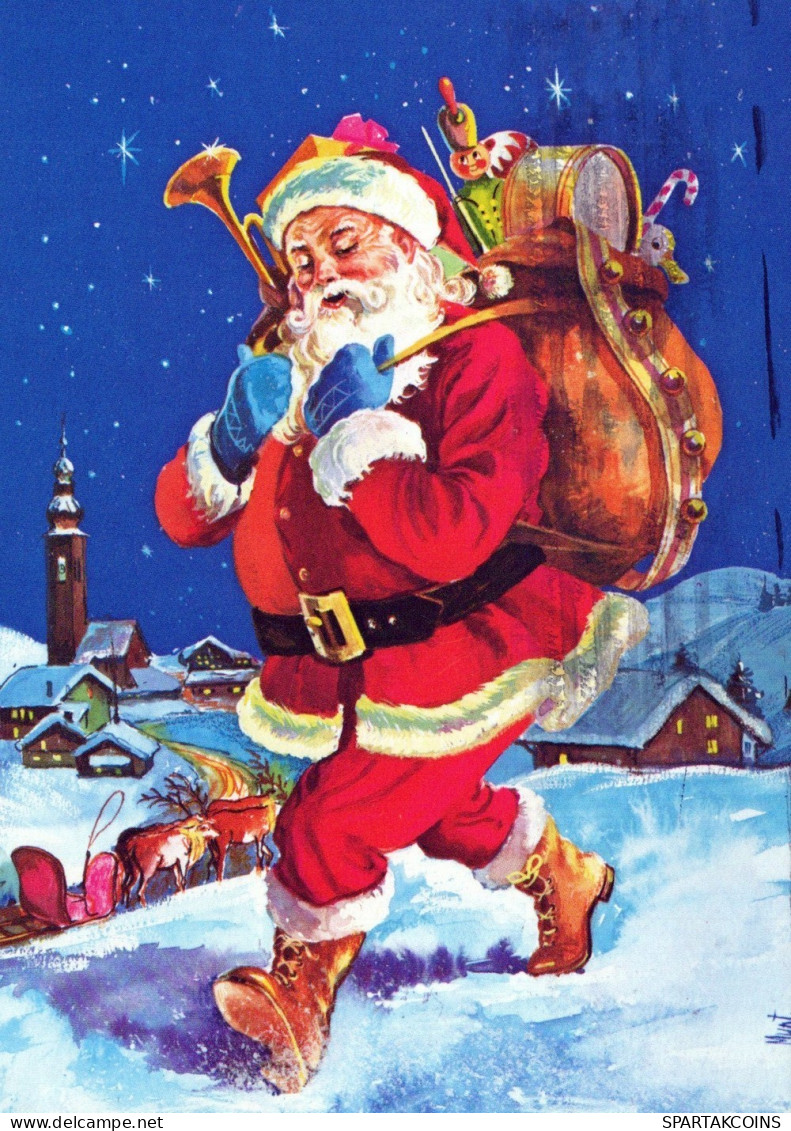 PÈRE NOËL NOËL Fêtes Voeux Vintage Carte Postale CPSM #PAJ532.FR - Santa Claus