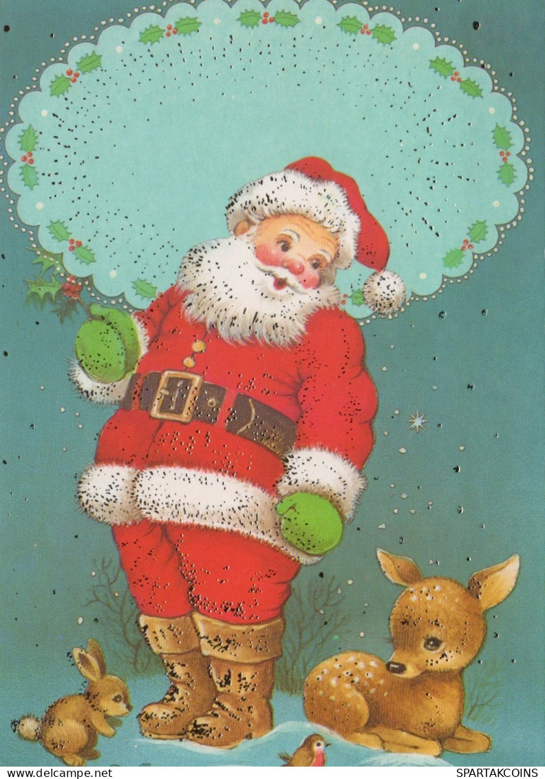PÈRE NOËL NOËL Fêtes Voeux Vintage Carte Postale CPSM #PAJ668.FR - Santa Claus