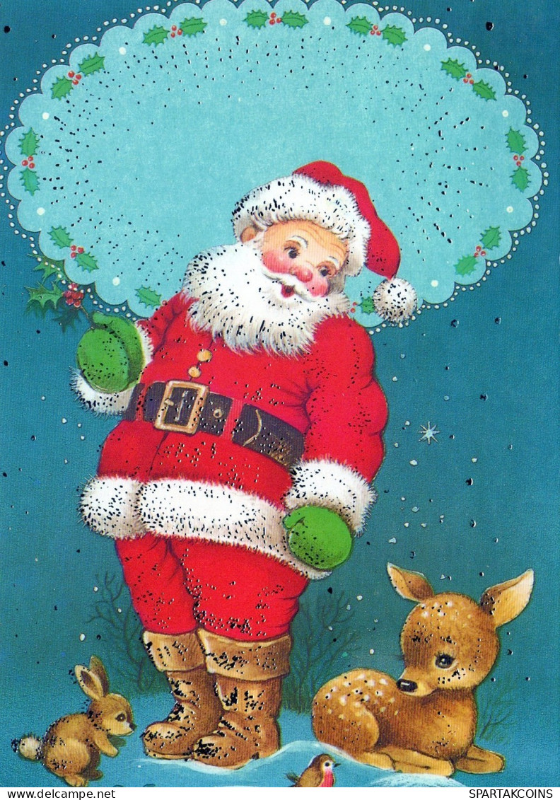 PÈRE NOËL NOËL Fêtes Voeux Vintage Carte Postale CPSM #PAJ668.FR - Santa Claus