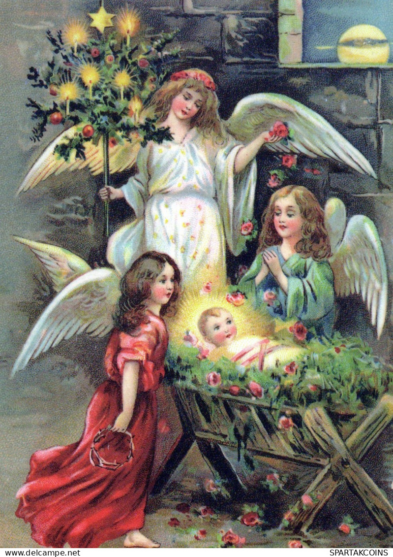 ANGE NOËL Vintage Carte Postale CPSM #PAH196.FR - Angels
