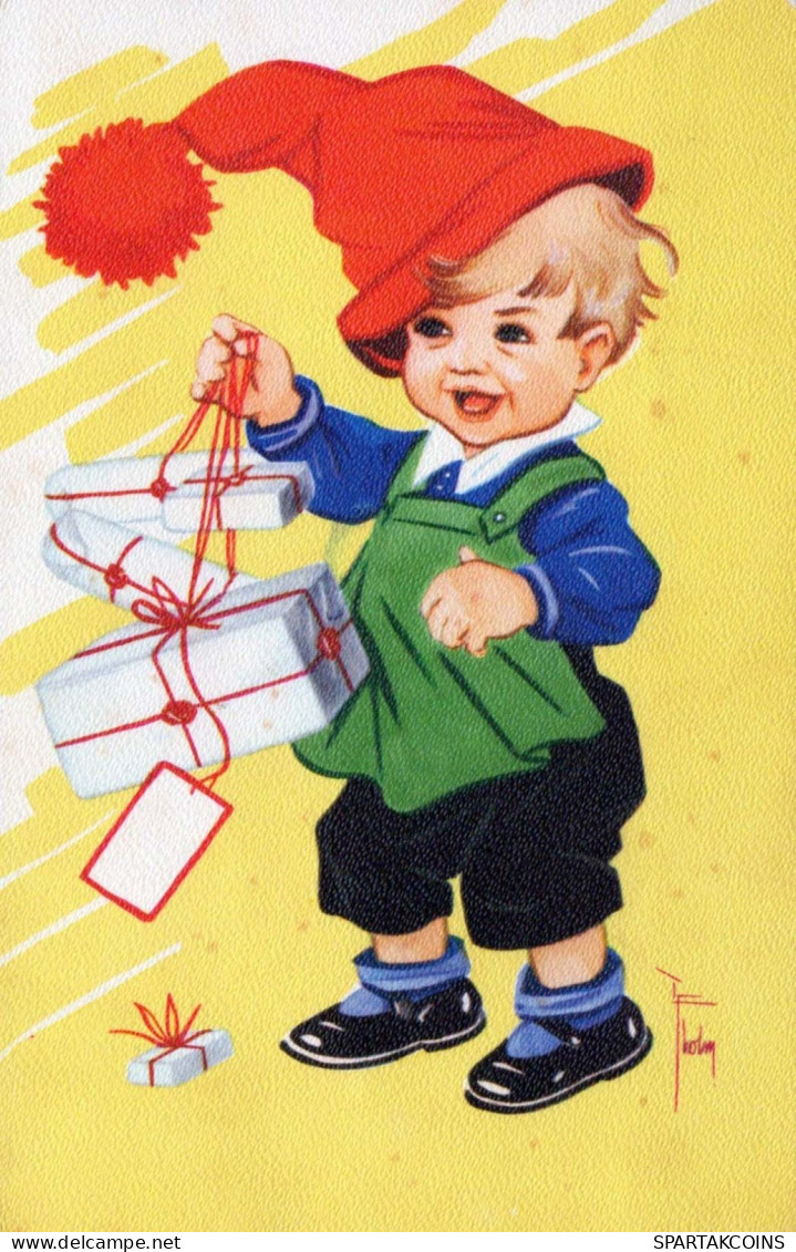 NIÑOS Retrato Vintage Tarjeta Postal CPSMPF #PKG849.ES - Ritratti