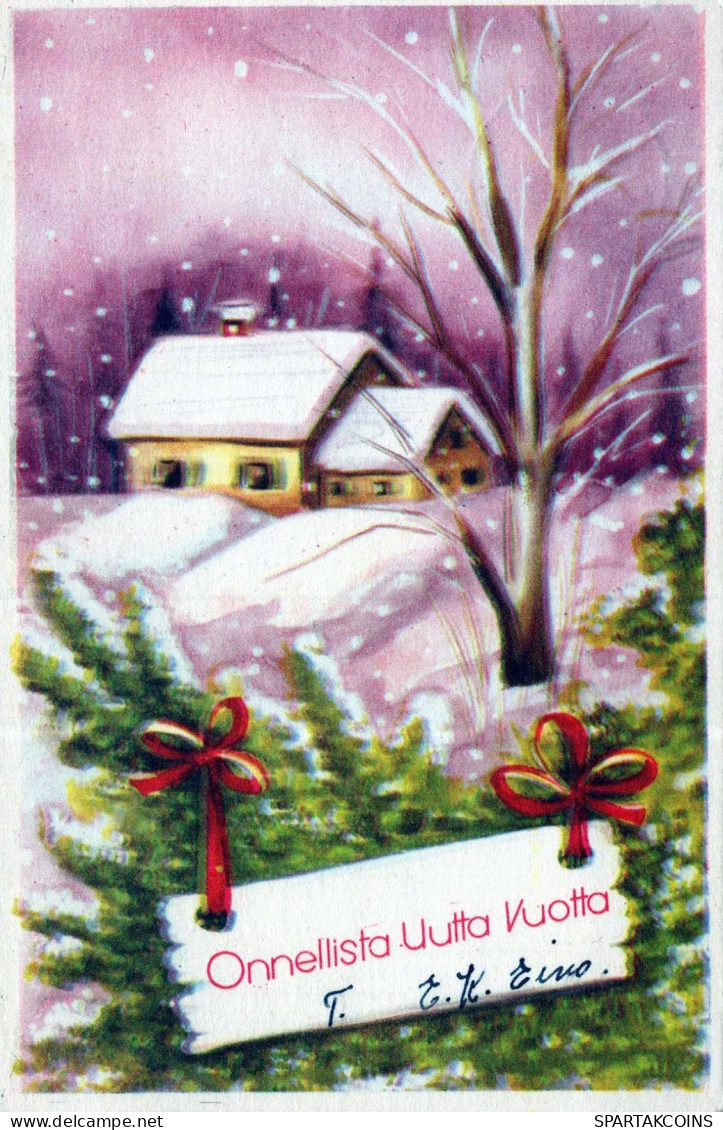 Feliz Año Navidad FLORES Vintage Tarjeta Postal CPSMPF #PKD728.ES - New Year