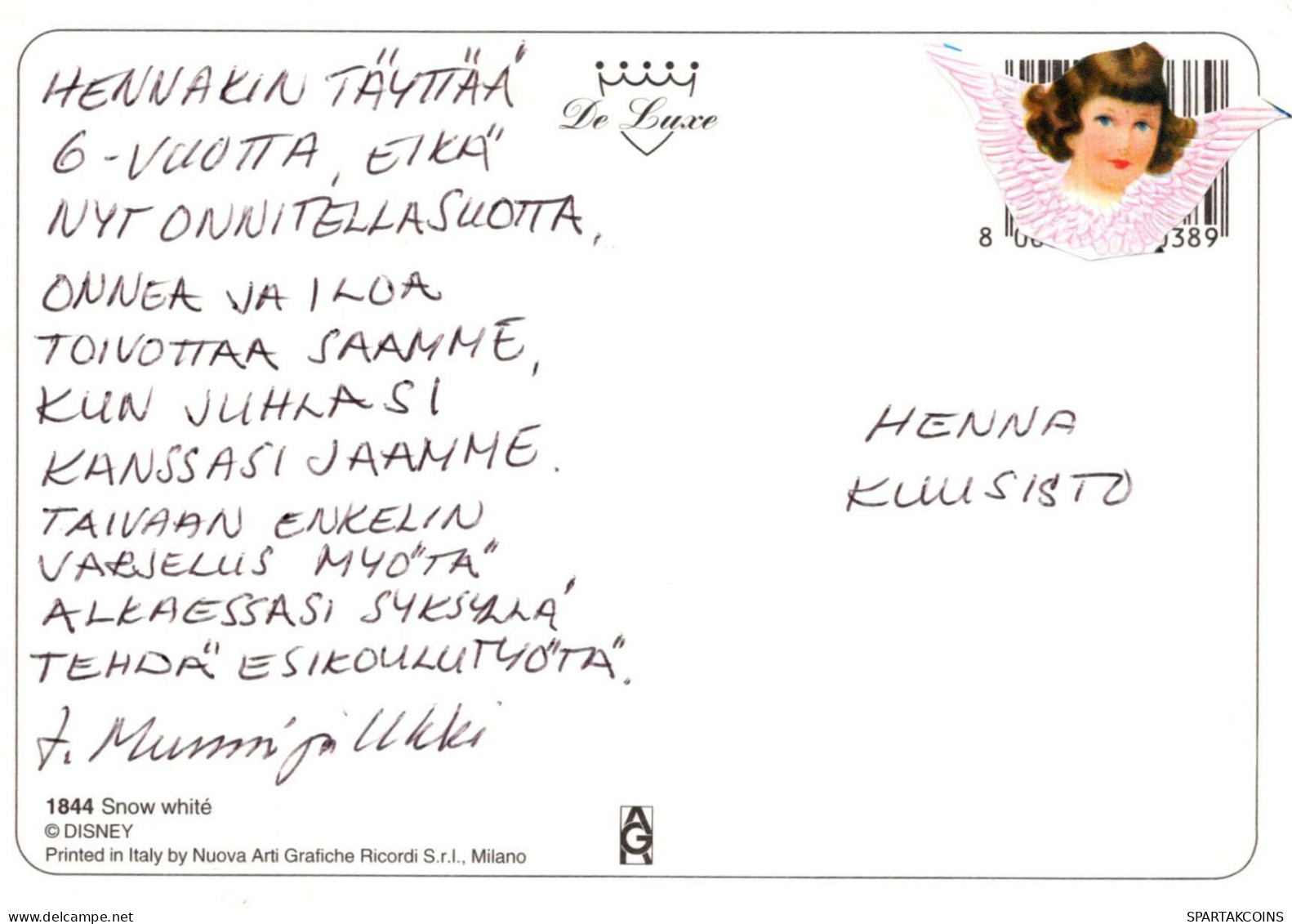 FELIZ CUMPLEAÑOS 6 Año De Edad CHICA NIÑOS Vintage Tarjeta Postal CPSM #PBT746.ES - Birthday