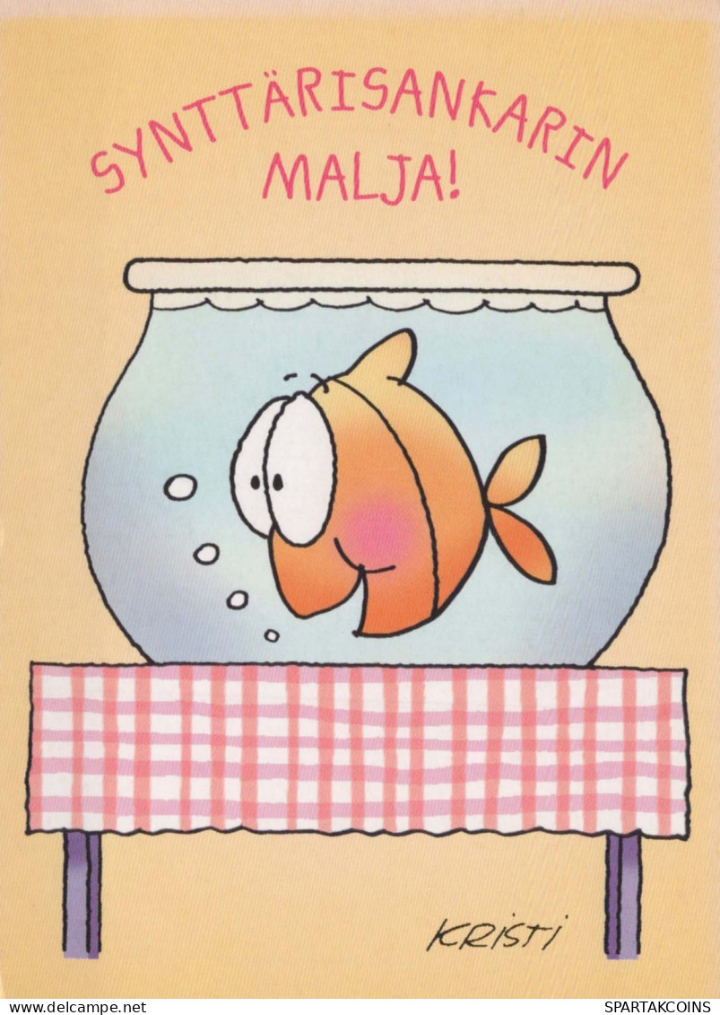 PESCADO Animales Vintage Tarjeta Postal CPSM #PBS871.ES - Pesci E Crostacei