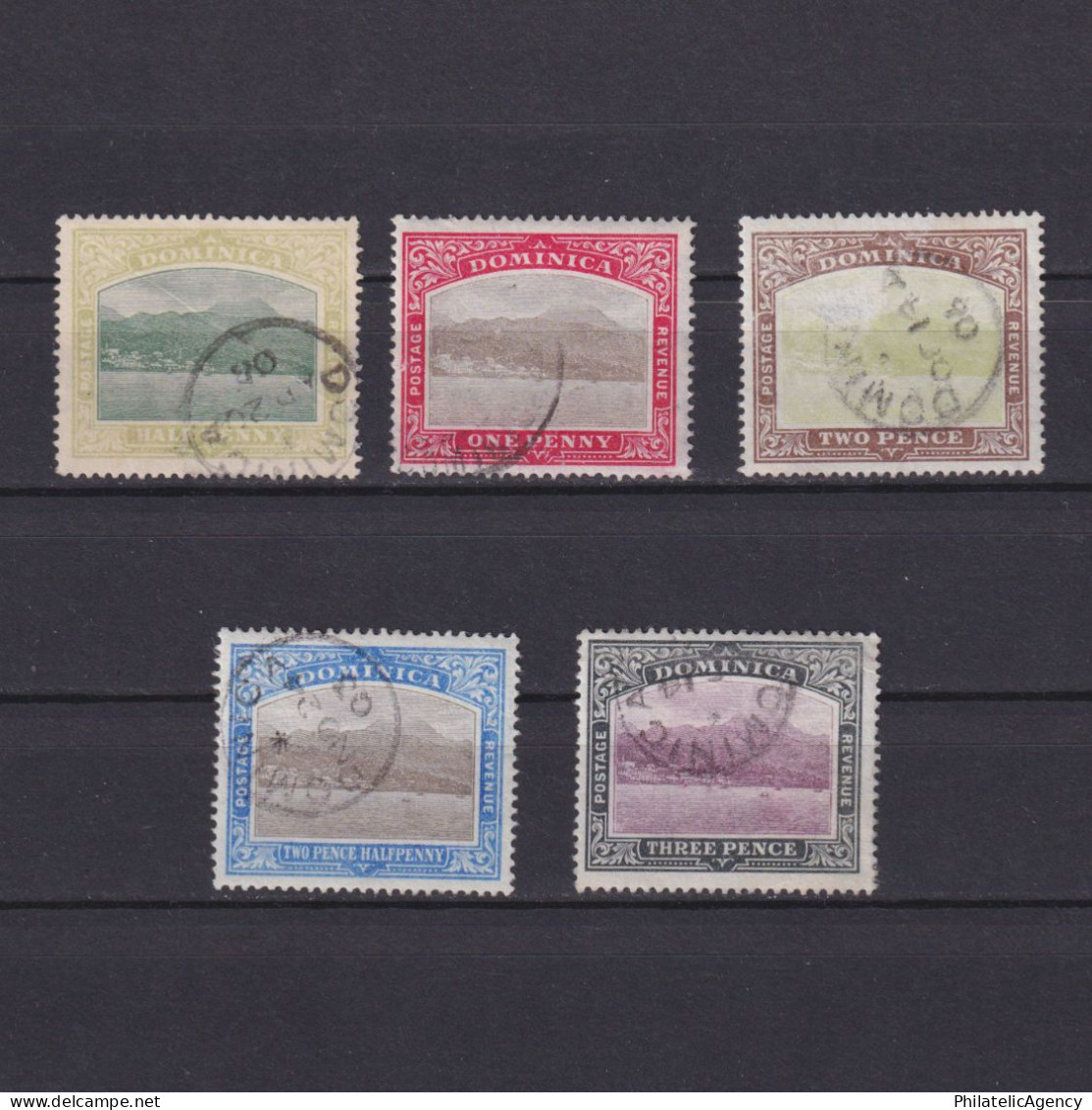 DOMINICA 1903, SG #27-31, CV £21, Wmk Crown CC, Part Set, Used - Dominica (...-1978)