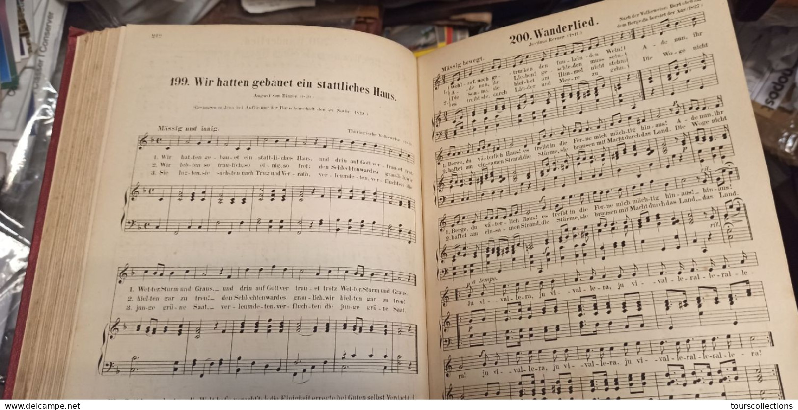 Livre Du 19° Siècle Sur La Musique Partitions DEUTSCHER LIEDER SCHAZ (Chansons Appréciées En Allemagne) Liepzig Peters - Música