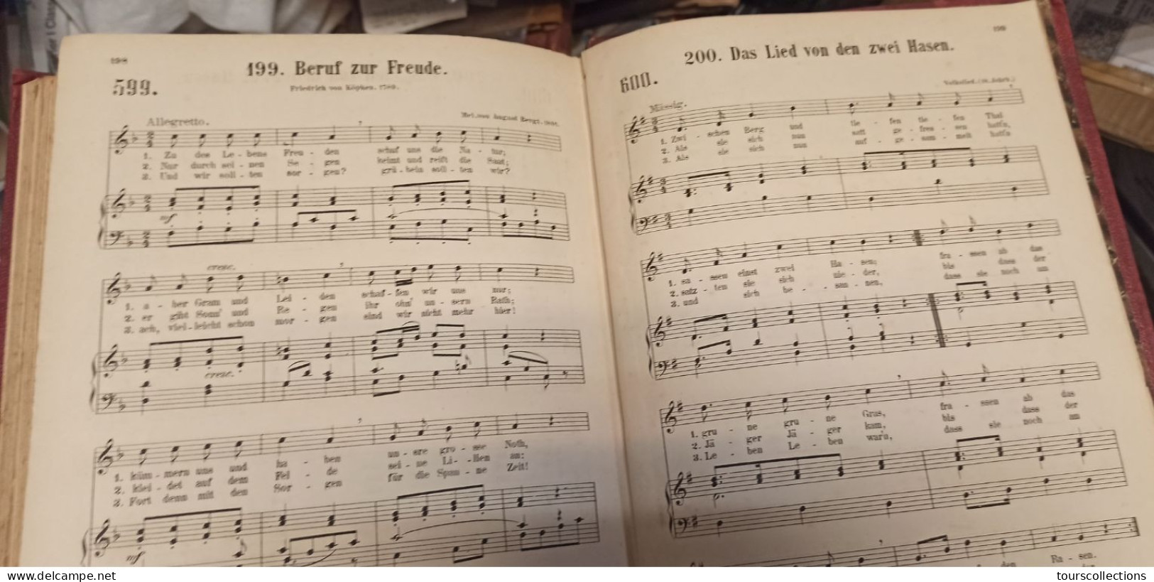 Livre du 19° Siècle sur la Musique Partitions DEUTSCHER LIEDER SCHAZ (Chansons appréciées en Allemagne) Liepzig Peters