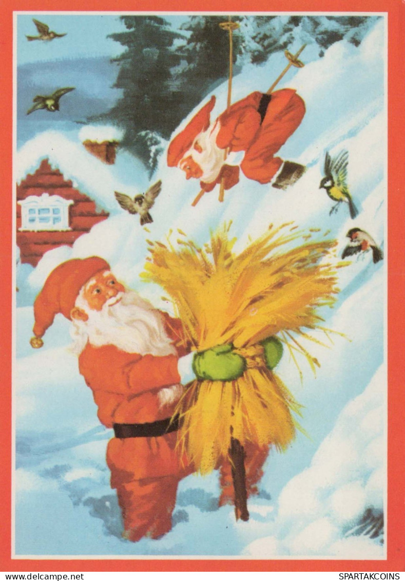 PAPÁ NOEL Feliz Año Navidad Vintage Tarjeta Postal CPSM #PBL498.ES - Santa Claus