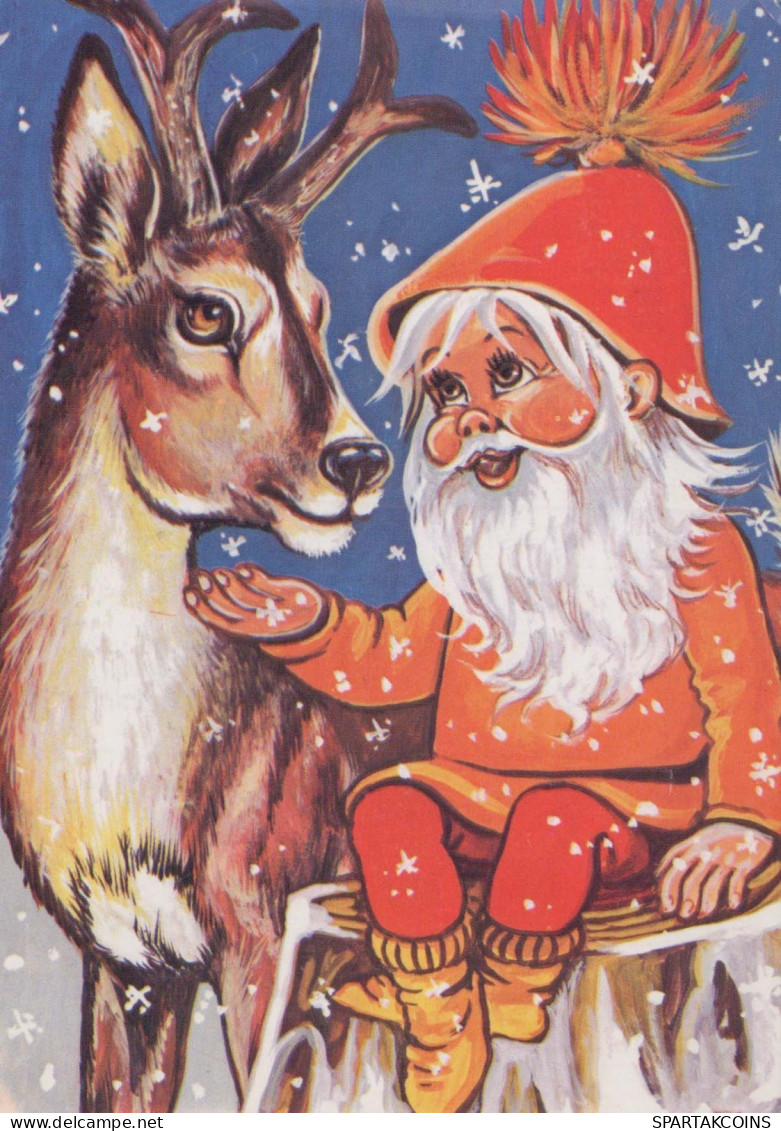 PAPÁ NOEL Feliz Año Navidad Vintage Tarjeta Postal CPSM #PBL307.ES - Santa Claus