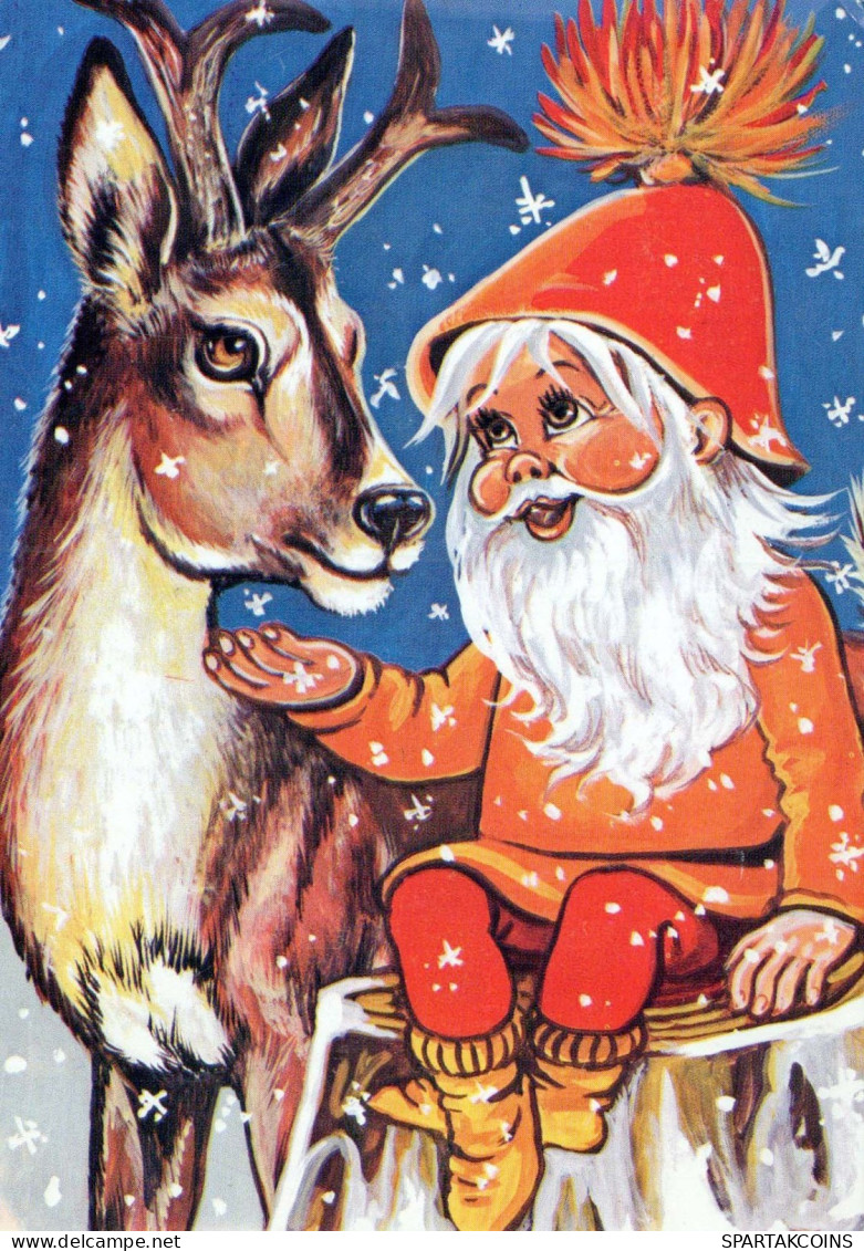 PAPÁ NOEL Feliz Año Navidad Vintage Tarjeta Postal CPSM #PBL307.ES - Santa Claus