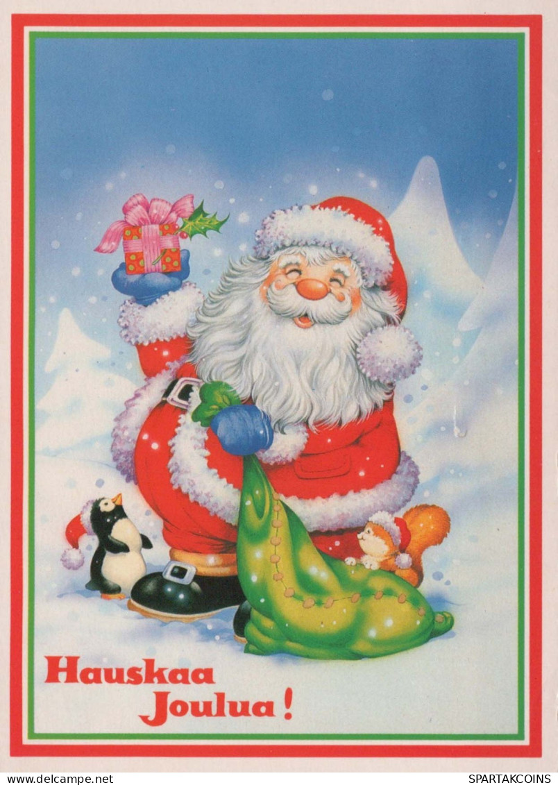 PAPÁ NOEL Feliz Año Navidad Vintage Tarjeta Postal CPSM #PBL109.ES - Santa Claus