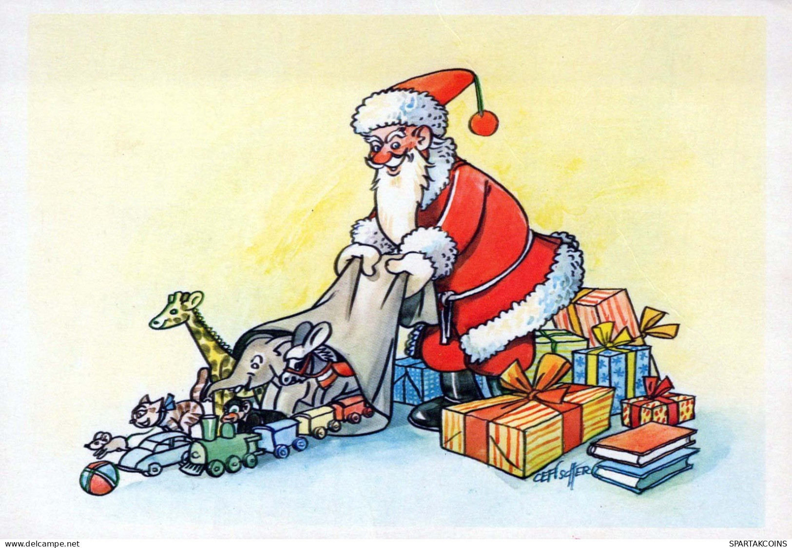 PAPÁ NOEL Feliz Año Navidad Vintage Tarjeta Postal CPSM #PBB054.ES - Santa Claus