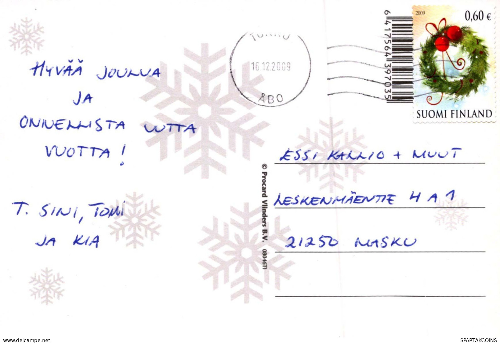 Feliz Año Navidad MUÑECO DE NIEVE Vintage Tarjeta Postal CPSM #PAZ661.ES - New Year